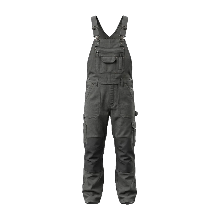 Bib and brace overall in charcoal