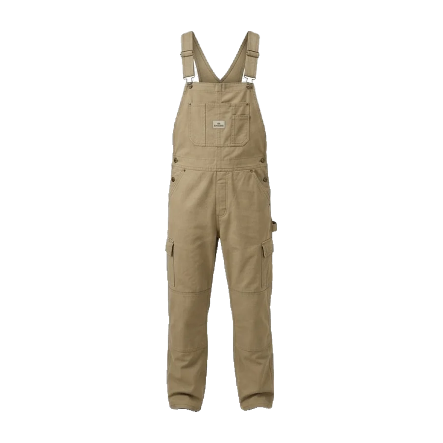 Bib and brace overall in khaki