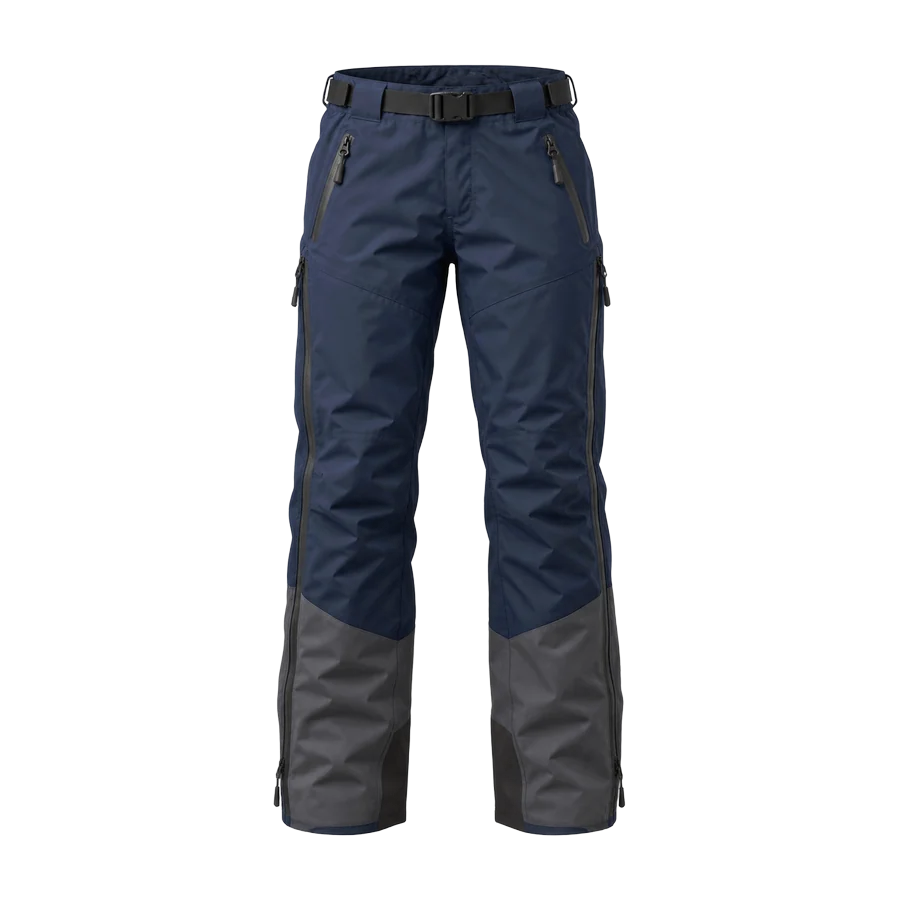 Two-Tone Waterproof Shell Trousers in navy and grey